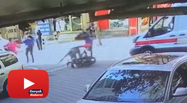 Hasta almaya giden ambulans motosiklete böyle çarptı