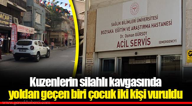 Kuzenlerin silahlı kavgasında yoldan geçen biri çocuk iki kişi vuruldu