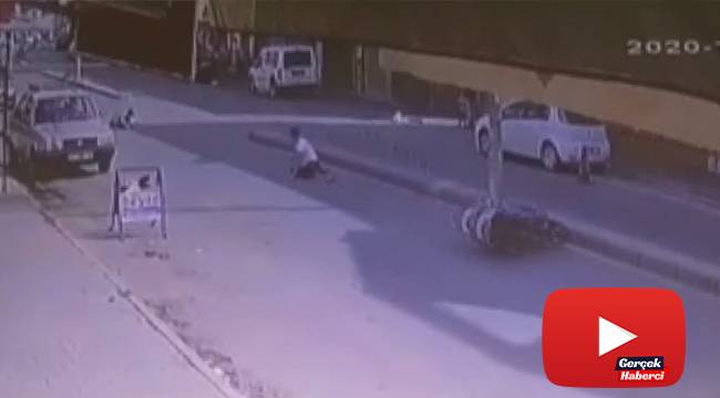 Motosiklet yayaya çarpıp kaçtı