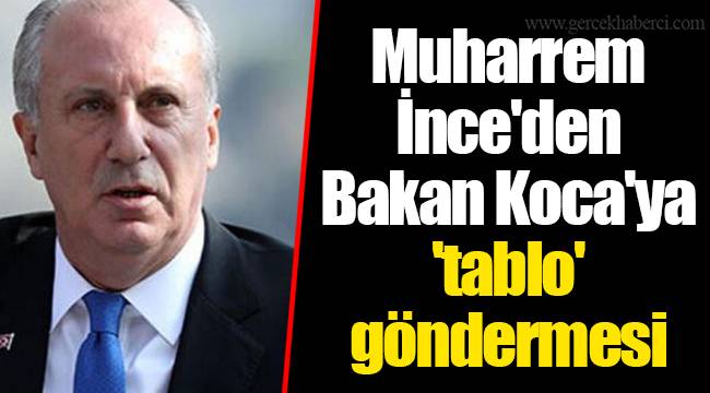 Muharrem İnce'den Bakan Koca'ya 'tablo' göndermesi