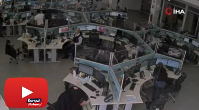 112 Çağrı Merkezi’nde deprem anları kamerada