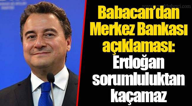 Babacan’dan Merkez Bankası açıklaması: Erdoğan sorumluluktan kaçamaz