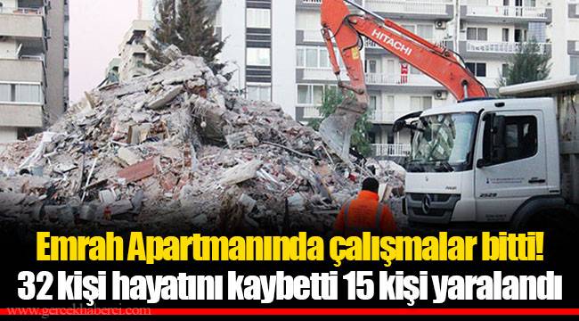 Emrah Apartmanında çalışmalar bitti! 32 kişi hayatını kaybetti 15 kişi yaralandı
