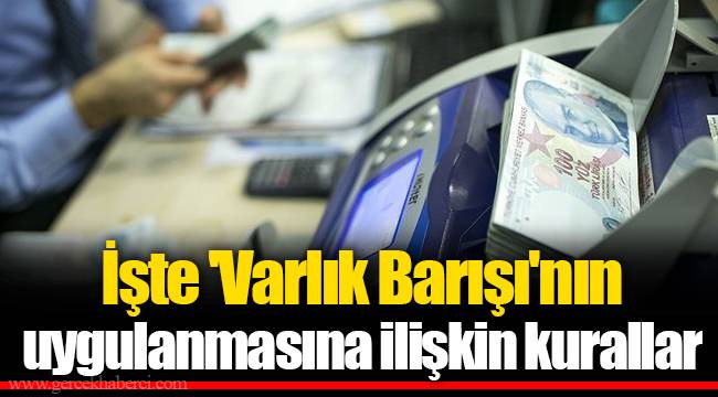 İşte 'Varlık barışı'nın uygulanmasına ilişkin kurallar