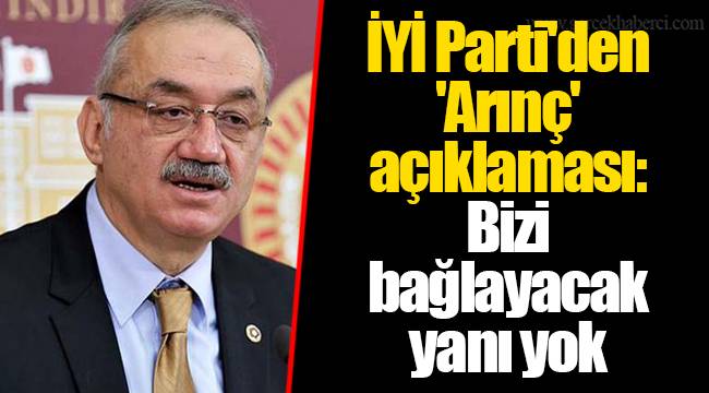İYİ Parti'den 'Arınç' açıklaması: Bizi bağlayacak yanı yok