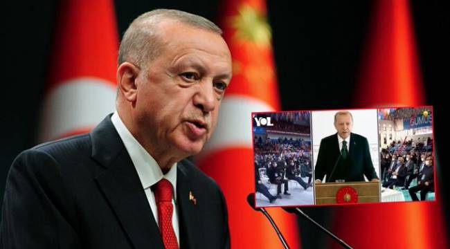 Kongrede alkış gelmeyince Erdoğan: Eskiden salonlar alkışlarla inlerdi...