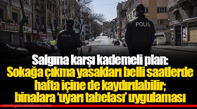 Salgına karşı kademeli plan: Sokağa çıkma yasakları belli saatlerde hafta içine de kaydırılabilir; binalara ‘uyarı tabelası’ uygulaması genişletilebilir