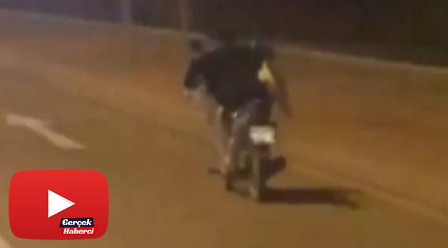 Tehlikeli motosiklet yolculuğu kamerada