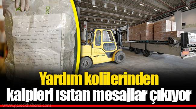 Yardım kolilerinden kalpleri ısıtan mesajlar çıkıyor