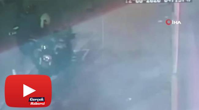 45 saniyede motosiklet hırsızlığı güvenlik kamerasında