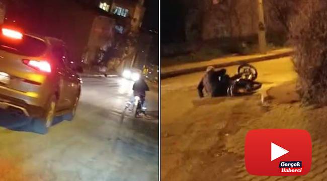 Alkollü olduğu iddia edilen motosikletlinin tehlikeli yolculuğu kamerada