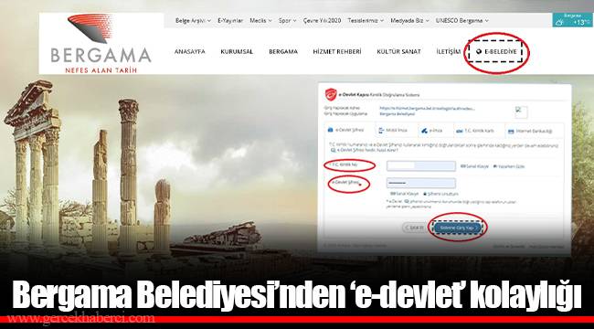 Bergama Belediyesi’nden ‘e-devlet’ kolaylığı
