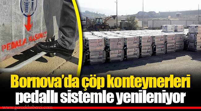 Bornova’da çöp konteynerleri pedallı sistemle yenileniyor