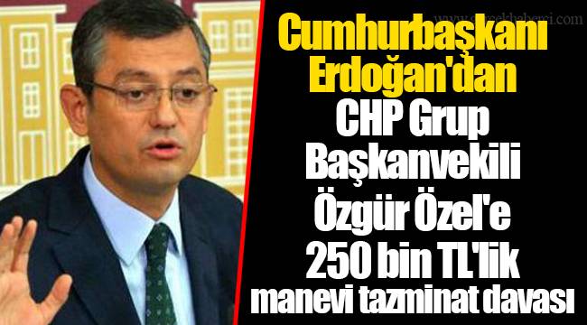 Cumhurbaşkanı Erdoğan'dan CHP Grup Başkanvekili Özgür Özel'e 250 bin TL'lik manevi tazminat davası