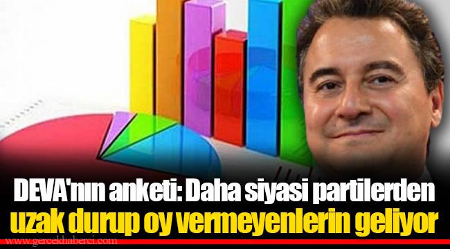 DEVA'nın anketi: Daha siyasi partilerden uzak durup oy vermeyenlerin geliyor