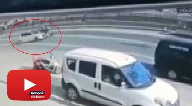 Feci motosiklet kazası güvenlik kamerasında