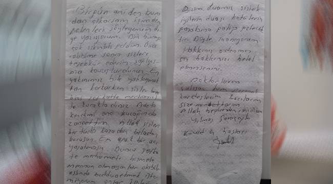 Korona virüsü yendi, yazdığı not sağlıkçıları duygulandırdı