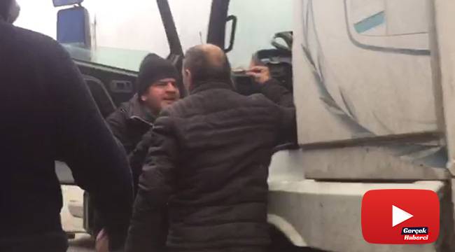 Limanda şoförlerin ‘kim önce geldi’ kavgası kamerada