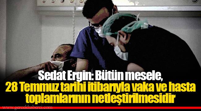 Sedat Ergin: Bütün mesele, 28 Temmuz tarihi itibarıyla vaka ve hasta toplamlarının netleştirilmesidir