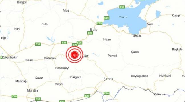 Siirt'te 5.2 büyüklüğünde deprem