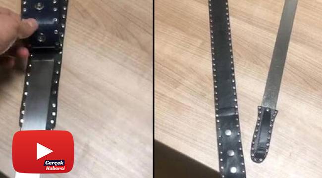Şüphelinin üstünden kemer görünümlü bıçak çıktı