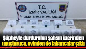 Şüpheyle durdurulan şahsın üzerinden uyuşturucu, evinden de tabancalar çıktı