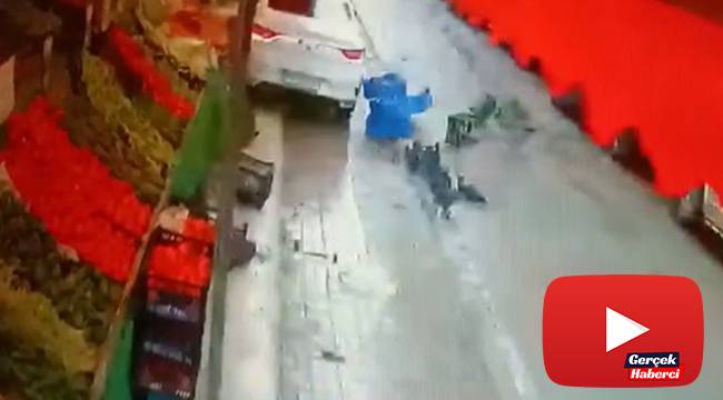 Sürücü markete daldı, o anlar kamerada