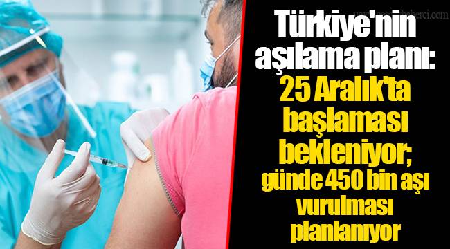 Türkiye'nin aşılama planı: 25 Aralık'ta başlaması bekleniyor; günde 450 bin aşı vurulması planlanıyor