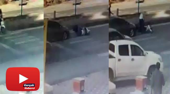 Yaya geçidini kullanan motosiklet sürücüsünü ölüm iki kez teğet geçti