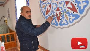 30 yıldır cami duvar ve kubbelerini fırça darbeleriyle oya gibi işliyor