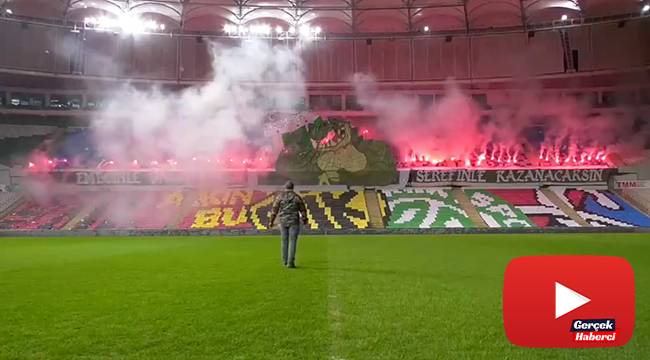 Bursaspor taraftarından muhteşem koreografi