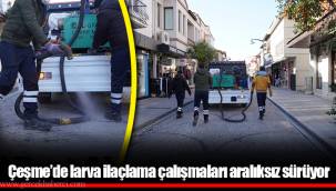 Çeşme’de larva ilaçlama çalışmaları aralıksız sürüyor