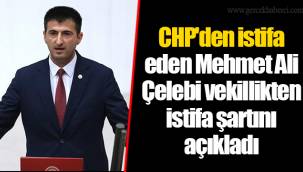 CHP'den istifa eden Mehmet Ali Çelebi vekillikten istifa şartını açıkladı