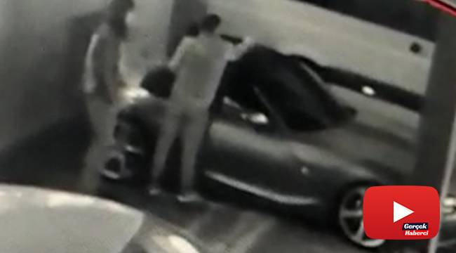 Hırsızlık yapmak için lüks otomobili böyle kestiler
