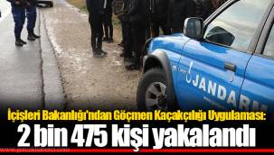 İçişleri Bakanlığı'ndan Göçmen Kaçakçılığı Uygulaması: 2 bin 475 kişi yakalandı
