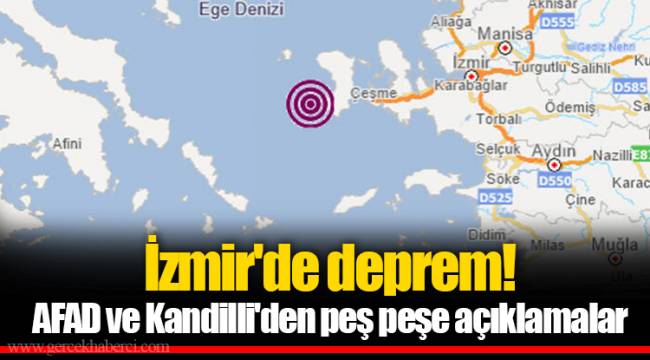 İzmir'de deprem! AFAD ve Kandilli'den peş peşe açıklamalar