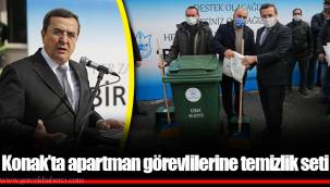 Konak’ta apartman görevlilerine temizlik seti