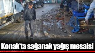 Konak’ta sağanak yağış mesaisi