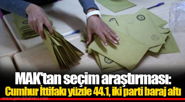 MAK'tan seçim araştırması: Cumhur İttifakı yüzde 44.1, iki parti baraj altı