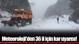 Meteoroloji'den 36 il için kar uyarısı!