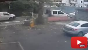 Park halindeki kamyonetten karot makinesinin çalınması kamerada
