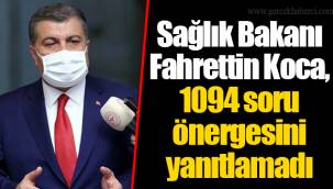 Sağlık Bakanı Fahrettin Koca, 1094 soru önergesini yanıtlamadı
