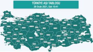 Sağlık Bakanlığı'nın aşı haritası: 1 milyon 320 bini aştı
