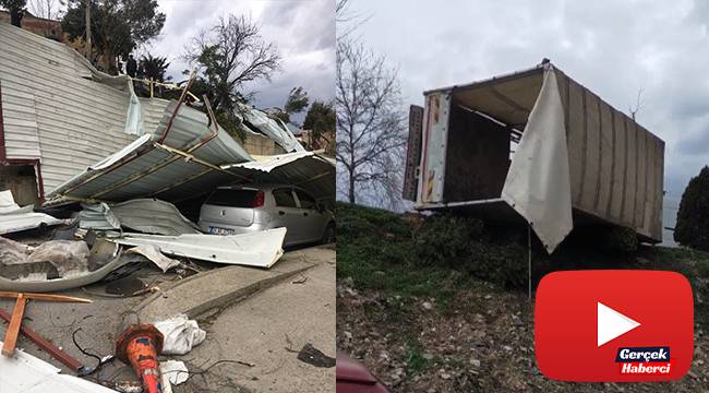 Sanayi sitesini hortum vurdu, o anlar kamerada