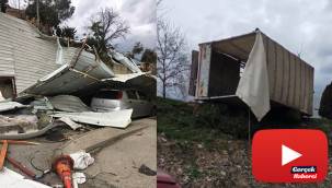 Sanayi sitesini hortum vurdu, o anlar kamerada