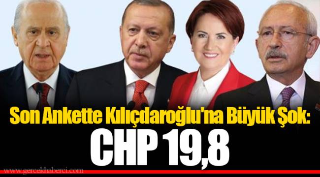 Son Ankette Kılıçdaroğlu'na Büyük Şok: CHP 19,8
