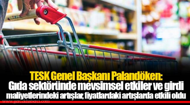 TESK Genel Başkanı Palandöken: Gıda sektöründe mevsimsel etkiler ve girdi maliyetlerindeki artışlar, fiyatlardaki artışlarda etkili oldu