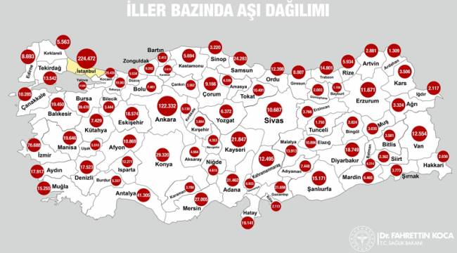 Türkiye'nin aşı haritası erişime açıldı