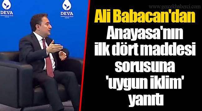 Ali Babacan'dan Anayasa'nın ilk dört maddesi sorusuna 'uygun iklim' yanıtı