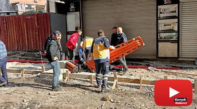 Alt yapı çalışması yapan işçinin başına tabela düştü